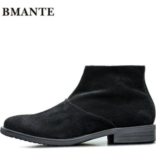 New Men Genuine Leather Shoes Luxury Trainers Summer Male Adult Shoes Casual Suede Flats zip Spring Black Shoes