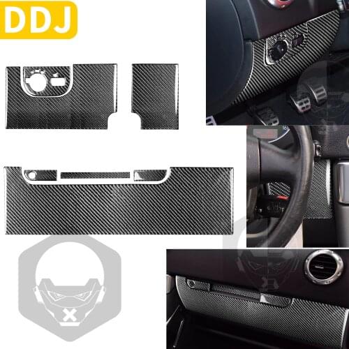 Carbon Fiber Cover Dashboard Panel Sticker Kit For Audi TT MK1 8N 2001-2006 Interior Car Glove Box Headlight Button Accessories