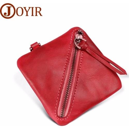 JOYIR Coin Purses Wallets for Men Women Genuine Leather Small Mini Coin Bag Zipper Wallet Change Purse Money Bag Womans Purse