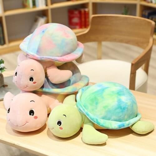 Colorful tortoise plush toys stuffed plush pillow cushion kids children soft plush doll boys baby birthday gift