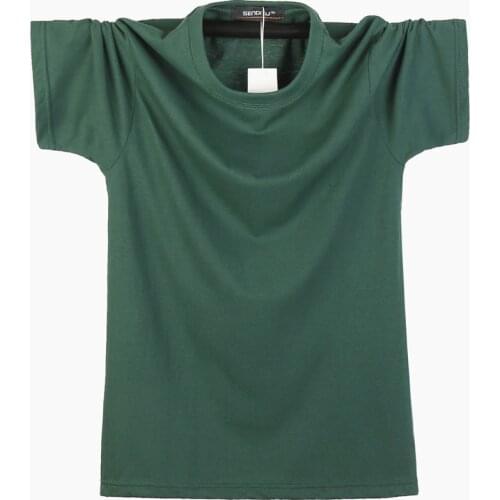 Summer 2021 New T Shirt Men Solid Color Loose Short Sleeve Top Tees Big Male O-Neck Collar Plus Size 5XL 6XL Casual T-Shirts