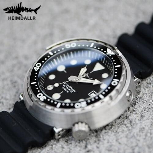 HEIMDALLR Tuna Mechanical Watch Men 200m Diver Watch Mens NH35 Automatic Watch Men Sapphire Crystal C3 Luminous Steel Dive Watch