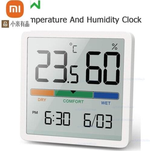 Miiiw Mute Temperature And Humidity Clock Home Indoor High-precision Baby Room C/F Temperature Monitor 3.34inch Huge LCD Screen