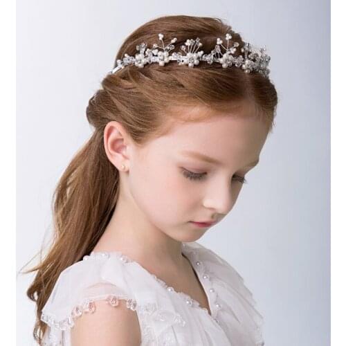 Girl Fashion Florals Headband Princess elegant crown flower Hairbands Child Kids Cute Head decoration girl Gifts