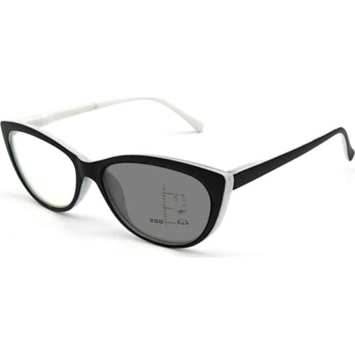 Fashion Women Cat Eye Photochromic Progressive Multifocal Reading Glasses Magnifier Female Look Near Far Presbyopic Sunglasses
