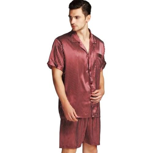 Mens Silk Satin Short Pajamas Pajama Pyjamas Set Sleepwear Set Loungewear S~4XL Plus__Gifts