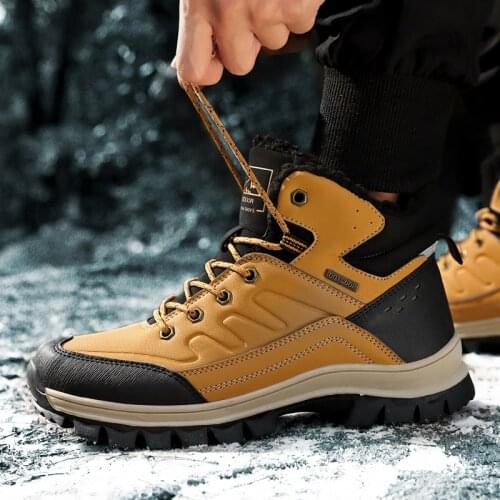 Winter Waterproof Men Boots Plush Super Warm Snow Boots for Men Sneakers Big Size 48 Men Ankle Boots Outdoor Shoes Botas Hombre