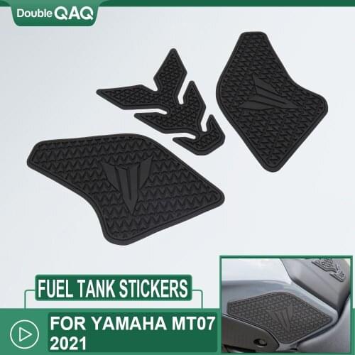Motorcycle Non-slip Side Fuel Tank Stickers 2021 FOR YAMAHA MT07 MT-07 Waterproof Pad Rubber Sticker