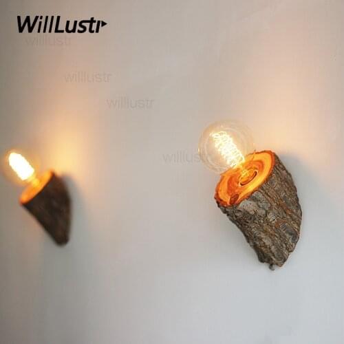 2018 new natural wood wall sconce lamp wild elm wood wall light home dinning room bedroom restaurant hotel bedside lighting