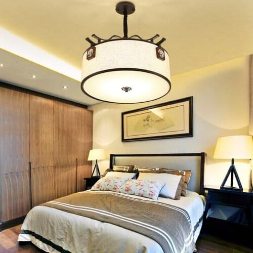 Retro new Chinese pendant light charm restaurant bedroom study pendant light ya72734