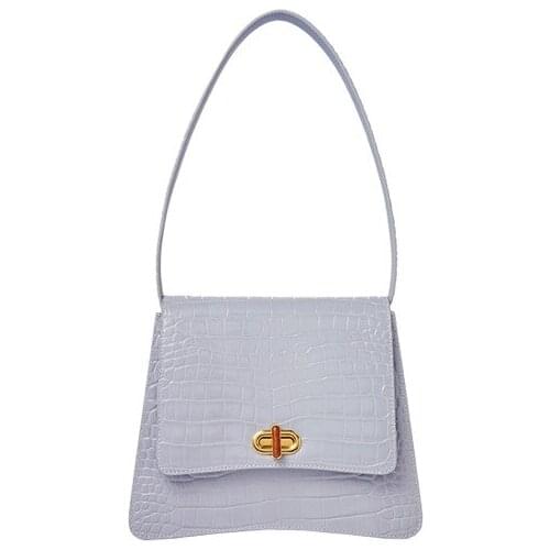 OUSSON New Design Small Square Leather Underarm Bag Exquisite Female Retro Crocodile Pattern Tote Handbag One Shoulder Handbag