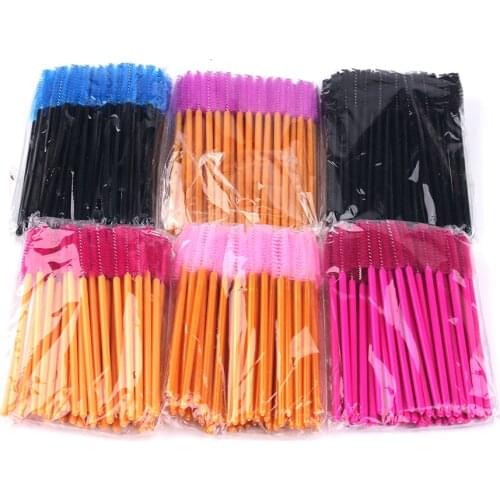 THINKSHOW Eyelash Brushes Eyelash Extension Brushes Disposable Eye Lash Cleaning Mascara Wands Applicator Brushes Makeup Tools