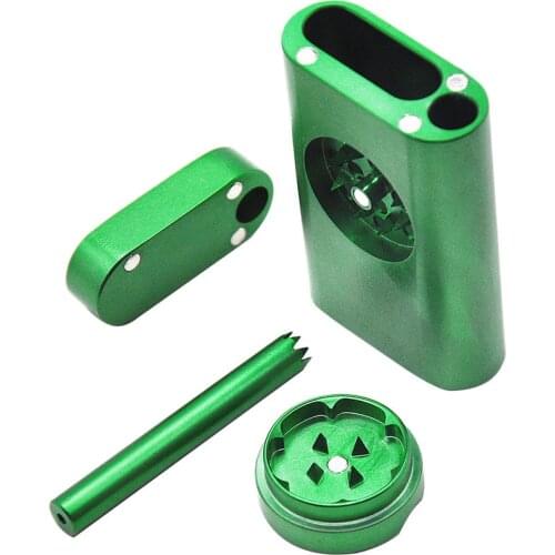 Portable Smoking Set Metal Pipe, Aluminum Cigarette Case, Storage Box, Portable With Crusher, Grass Cigarette Accessories