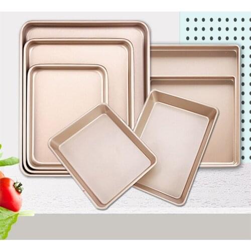 Rectangular Baking Pan Shallow Pan Carbon Steel Baking Plate Cake Baking Bread Pan Non-stick Cake Oven Baking Pan Baking Tools