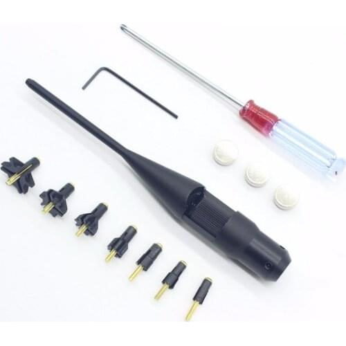 635-655nm Adjustable Red Laser Boresighter Bore Sighter Kit Windage Elevation For Hunting .22 To .50 Caliber Rifles With Tools