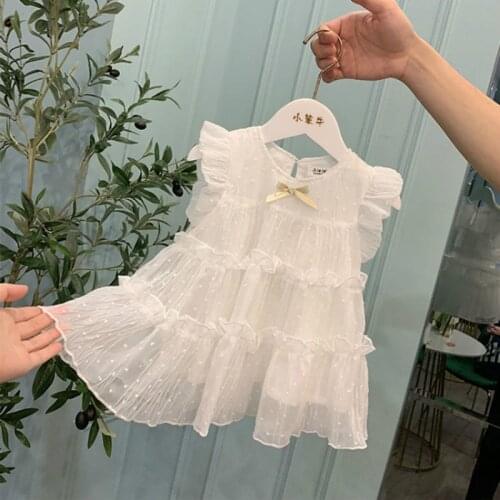 Pink Baby Dresses 2020 Summer Lace Girls Princess Dress 1st Birthday Party Dress For Girls Cute Infant toddler Girls Clothing