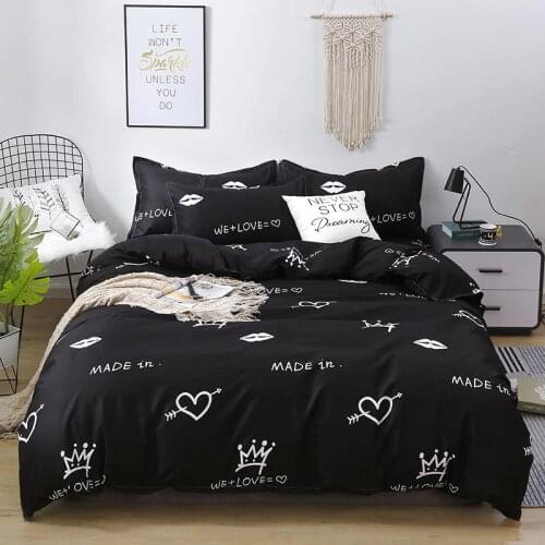 Solstice Home Textile Cotton Bedding Duvet Cover Set Flat BedSheet Pillowcase Bedclothes Bed Linen Queen King Size 3 Or 4Pcs