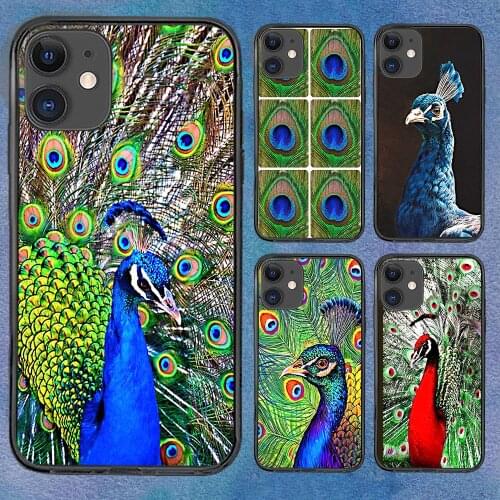 Peacock Colorful Noble Phone Case For iphone 12 11 6 Mini Pro XS Max X XR 7 8 Plus Soft TPU Cover 12Pro 11Pro 12Mini