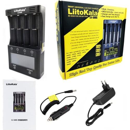 Lii-500S LCD Screen Battery Charger 18650 Charger For 18650 26650 21700 AA AAA Batteries Touch Control R20