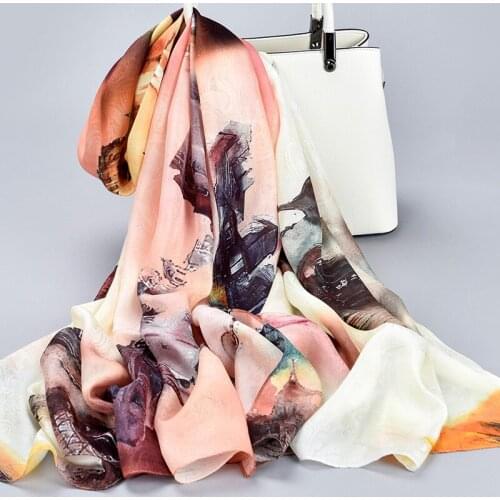 100% Real Silk Scarf Women Hangzhou Silk Echarpe Shawls,Wraps Ladies Foulard Femme Hollow Out Jacquard Natural Silk Scarves Long