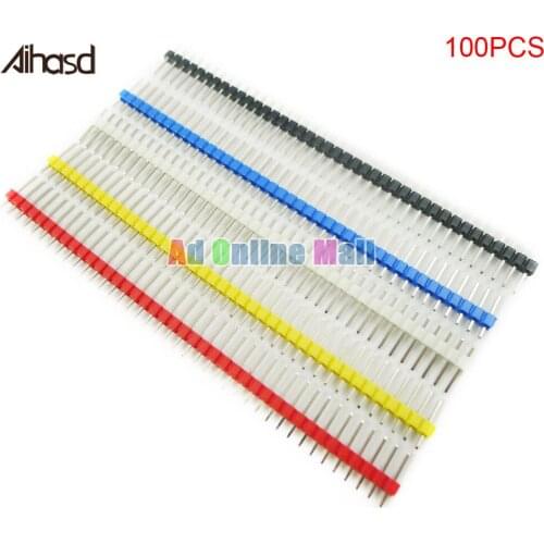 100PCS/LOT 40P 2.54mm Male Color Single Row Pin Header