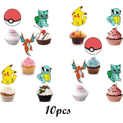 110pcs/lot Cartoon Comic Monster DIY Cupcake Topper Cake Stick Kids Birthday Party Childrens Day Baby Shower Festival Decor