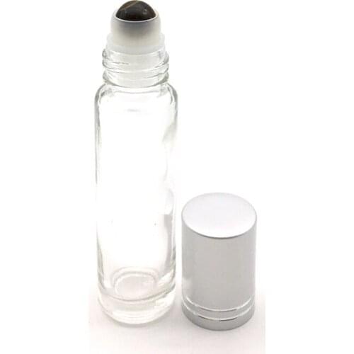 150pcs Natural Gemstone 10ml Roller Ball Bottle for Perfume Essential Oil Liquid Roll On Thick Glass Bottles With Crystal Chips