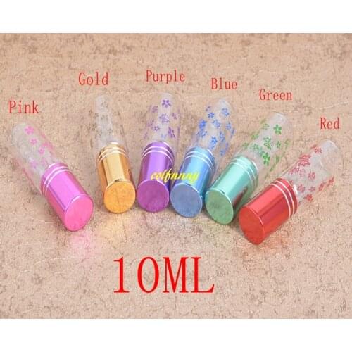 200pc/lot Fast shipping 10ML Butterfly Printing Glass Essential Oil Roller Bottles 10CC Roll on Perfume Bottle