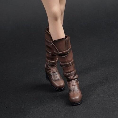 2018 AS028 1/6 Scale Female woman girl fashion black brown boots shoes model fit 12" lady figure body boots model toys