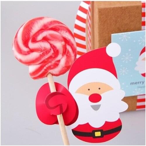 New 25pcs lollipop cover Santa Claus design children birthday wedding candy decorate holiday Christmas gift packaging