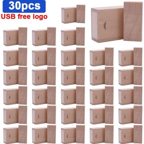 30pcs/lot Fashion hot sell walnut wooden USB flash drive creative pen drive 8GB 16GB 32GB 64GB memory stick (custom logo)