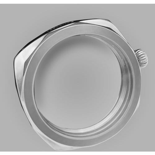47mm Polished Stainless Steel Watch Case for ETA 6497 6498 Seagull St36 Movement Accessories