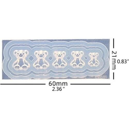 5Pc Silicone Mini Gummy Bear Mold Nail Art Resin Casting Mold Template Art Craft F3MD