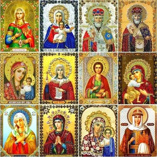 5D Diamond Painting Virgin Mary Picture by Rhinestone Mosaic Religious Icon Full Square Kit Diamond Embroidery Full Diamond