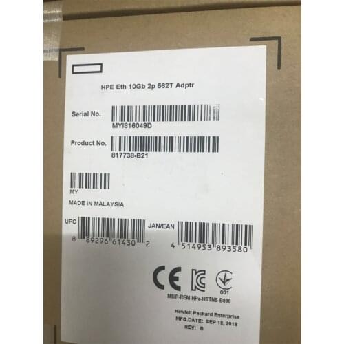 817738-B21 817736-001 HPE Ethernet 10Gb 2-port 562T adapter Original box packaging