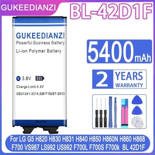 GUKEEDIANZI Battery BL-42D1F 5400mAh For LG G5 H820 H830 H831 H840 H850 H860N H860 H868 F700