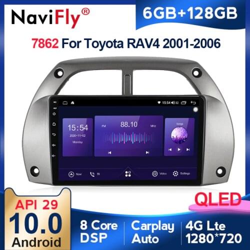 6G+128G 4G LTE DSP QLED Screen Car Radio Multimedia Video Player Navigation GPS For Toyota RAV4 RAV 4 2001-2006 2din