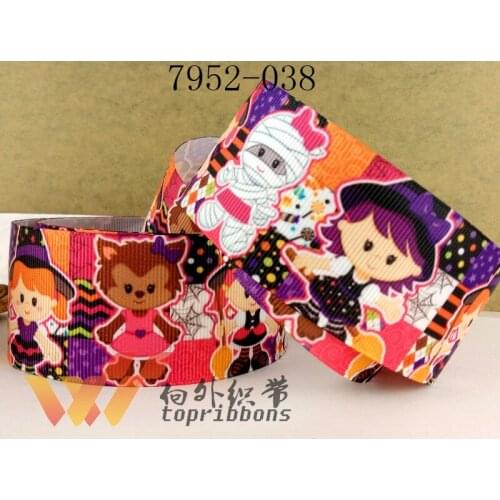 Free shipping 50 yard Halloween printed grosgrain ribbon 16383