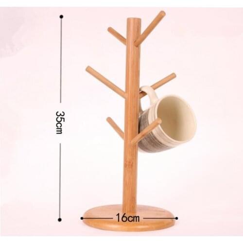 Free shipping Solid wood six claw cup display stand beech wood holder Drinkware Shelf Coffee Cup Mug cup water cup storage rack