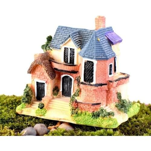 9CM Large Resin Cottage House Craft Garden Decor Ornament Miniature Figurine Plant Pot Micro Landscape Bonsai DIY