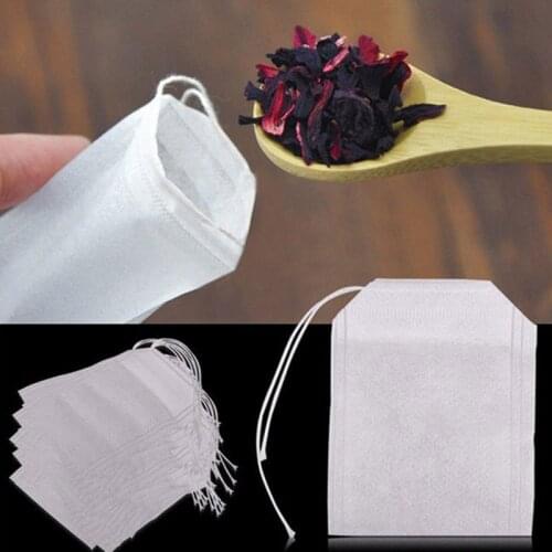 Teabags 100 Pcs 5.5 x 7CM Food Grade Empty Scented Tea Bags Infuser With String Heal Seal Filter Paper for Herb Loose Tea Bolsas