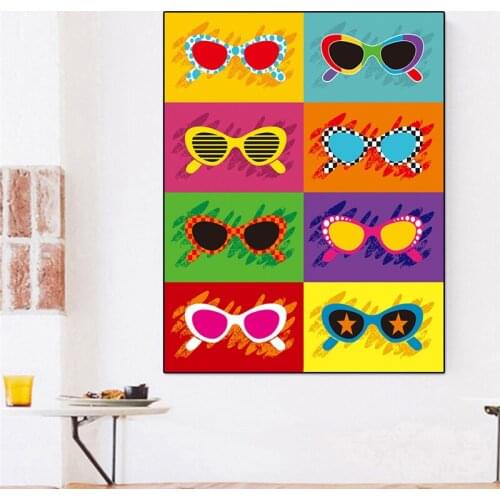 Kids Living Room Decor Colorful Wall Art Cool Modern Glassess Posters Prints Modular pictures Art decor canvas prints no frame