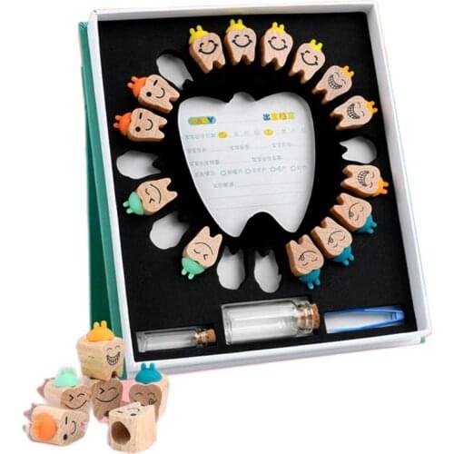 Wooden Baby Tooth Box Milk Teeth Organizer Storage Collection Boy Girl Souvenir Case Infant Kid Cute Gifts For Children Keepsake