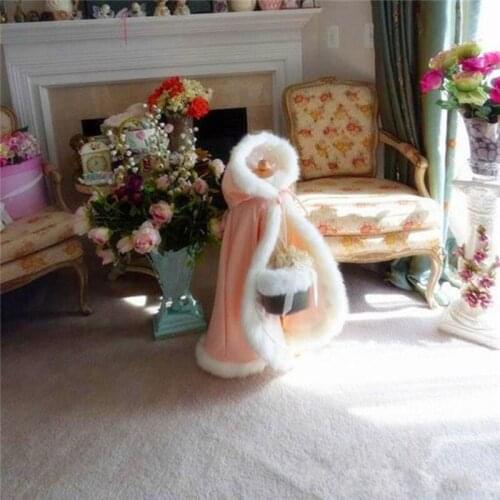Little Girls Wedding Satin Cape Hooded Cloak Fairytale Costume Flower Girl Cape Florwer Girl Cloak Long Cape Satin Child Cloak