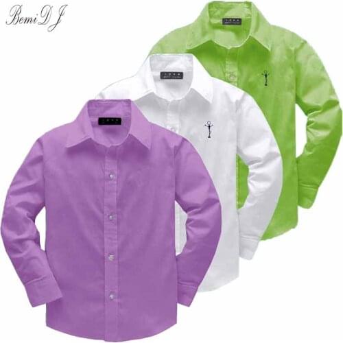 Children White boys/girls shirts Kids Tops Boys girls long Sleeve baby wedding Clothing Baby top Tee Shirts Students Clothing