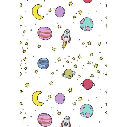 Children Photography Backdrops Cartoon Stars Moons Rockets Earths Backgrounds for Photo Studio New Born Baby Vinyl Cloth Custom