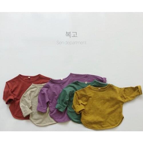 Kids T-shirts New Autumn Children Clothes Toddler Bottoming Shirts Round Neck Tops Baby Boy Girl Long Sleeve Cotton Casual Tees