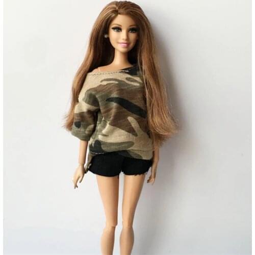 30cm Blyth Long t-Shirt Camouflage Clothes Fit blyth,pullip,azone,kurhn,1/6 Doll accessories clothing for barbie