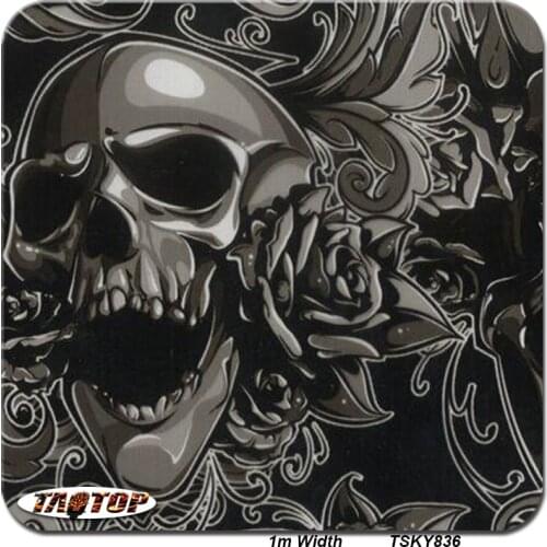 1m*10m TSKY836 New Desgin High Quality Skull 3d Hydrographic Films Aqua Print Water Transfer Printing Film