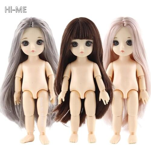 13 Moveable Jointed 15cm 1/8 Dolls Toys BJD Baby Doll Naked Nude Women Body Fashion Dolls Toy for Girls Gift Normal Skin